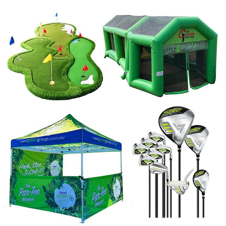 custom golf products - golf clubs, putting greens, artificial turf, gazebo tents