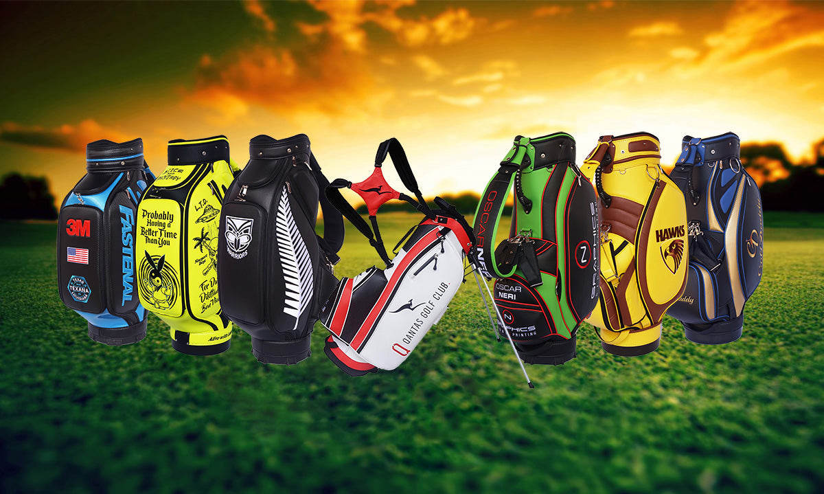 Customised golf bags including stand bag, tour staff bags and cart bag - VK Golf Australia