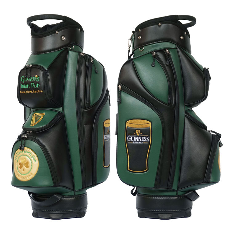 Guinness golf bag with personalised name and logos