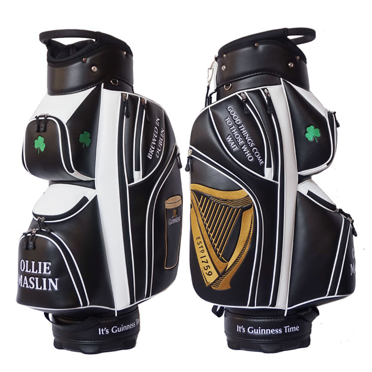 custom cart golf bag with golden harp logo