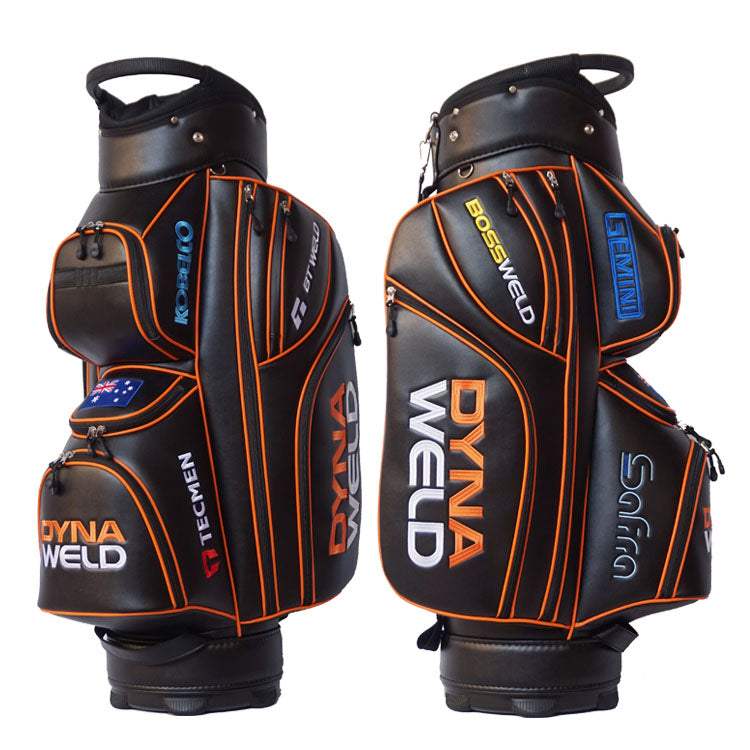 Custom cart bag personalised with sponsers logos