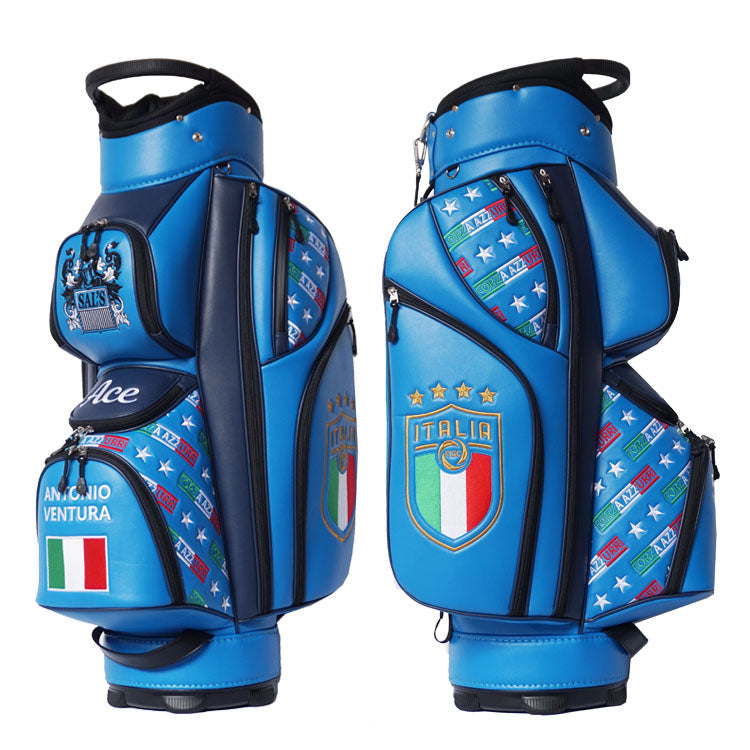 Customised embroidery golf cart bag with Italian flag