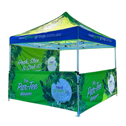 custom printed logo marquees gazebo tent - Brisbane Marquees VK Golf