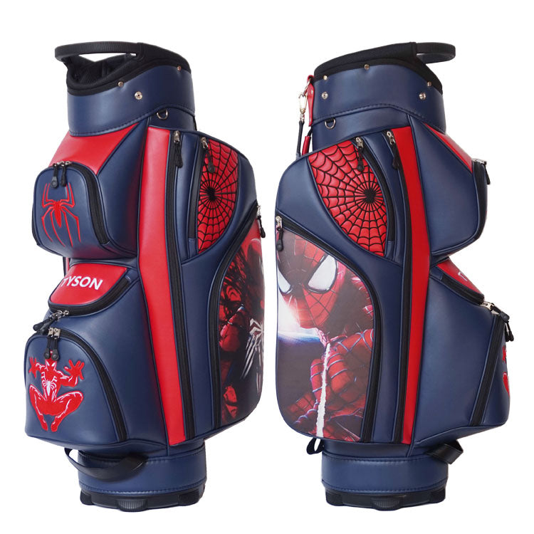 Spiderman cart golf bag with personalised name and logo
