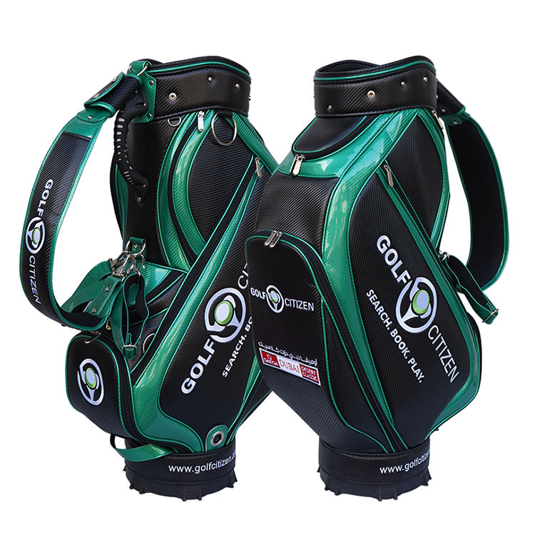Custom golf staff tour bag - black & green