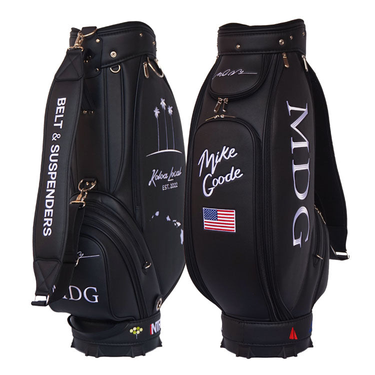 custom leather golf bag vegan bags customised logo personalised gift  - VK Golf Australia