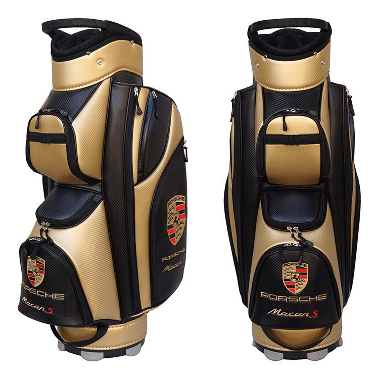 Personalised Porsche golf cart bag - black and gold